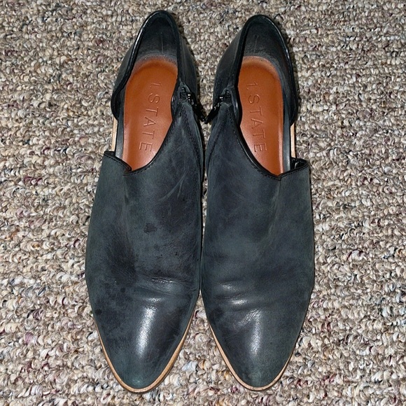 Womens 1. STATE Black Ankle Cutout Heels Boots - Picture 4 of 8